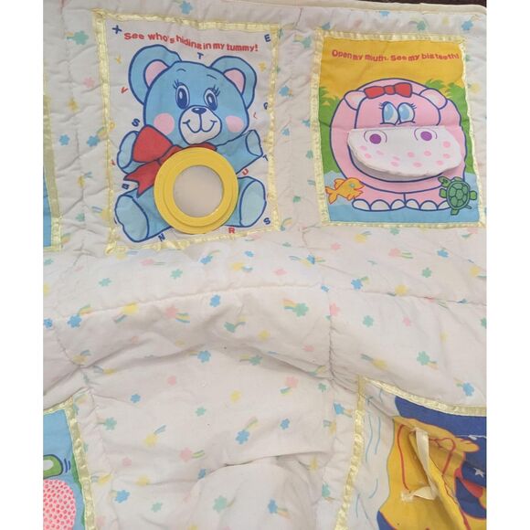 VINTAGE Jolly Toys Sensory Activity Mat 1970s Baby Quilt Tummy Time Playmat - Picture 3 of 6
